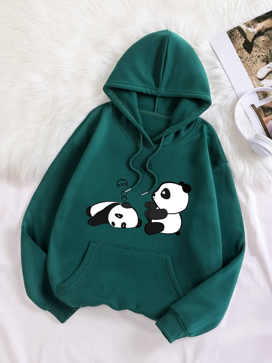 Panda Dreams Hoodie – Emerald Green