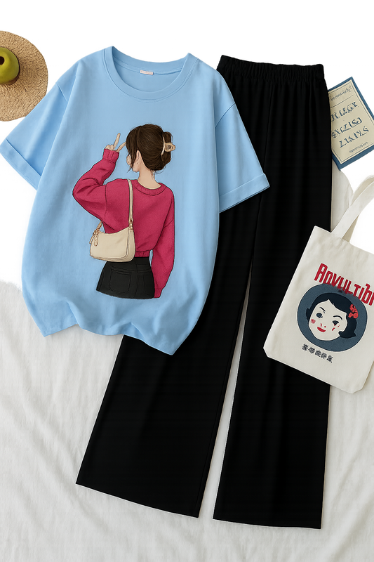 Girl with Pink Bag Casual Combo