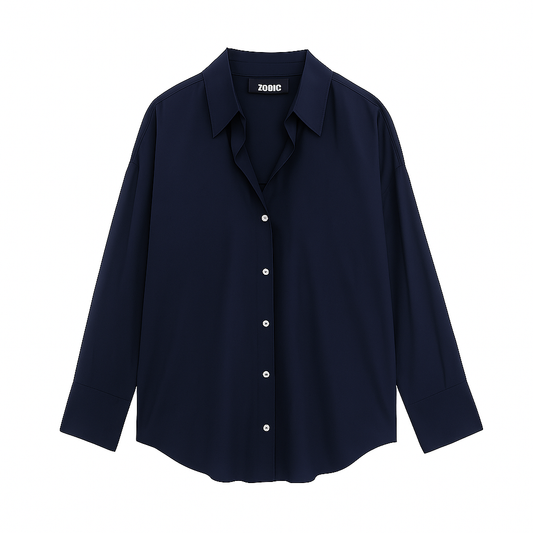 Navy Blue Button-Down Shirt