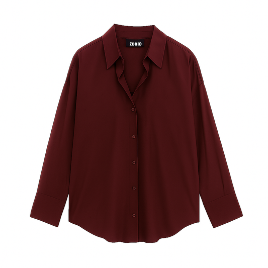 Burgundy Button-Down Shirt