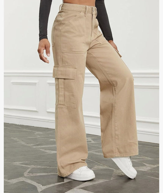 Beige Relaxed Fit Cargo