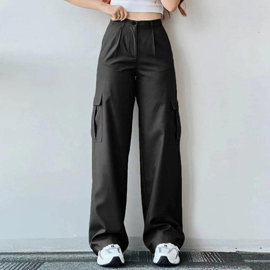 Black High Waist Cargo Jeans