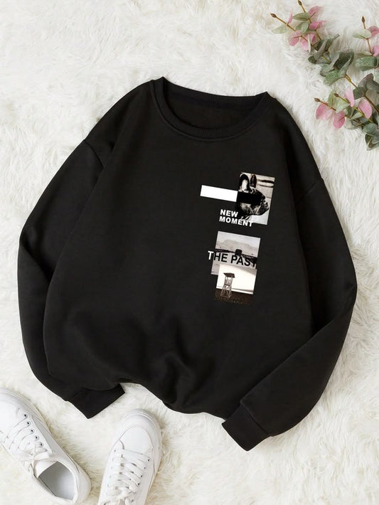 Black Street Photography Graphic Sweatshirt