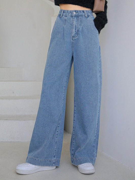 Light Blue Vintage Wide-Leg Jeans