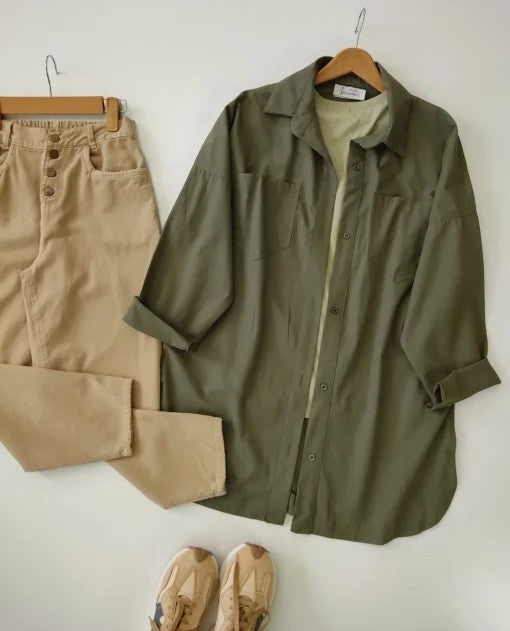 Green Button-Down Shirt 3-piece combo