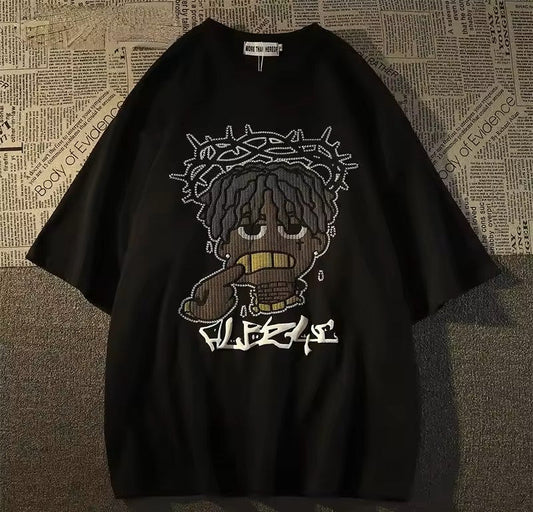 Crowned Drip Graphic Tee – Street Art Edition