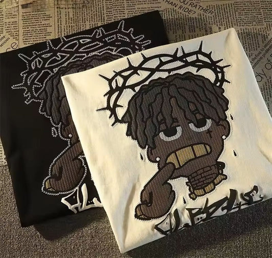 Crowned Drip Graphic Tee – Street Art Edition