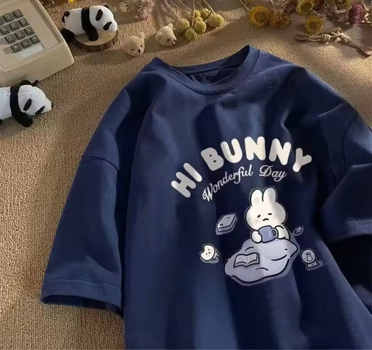 Hi Bunny Tee - Blue
