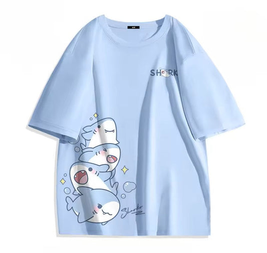 Shark Squad T-Shirt Playful Sea Creatures sky blue
