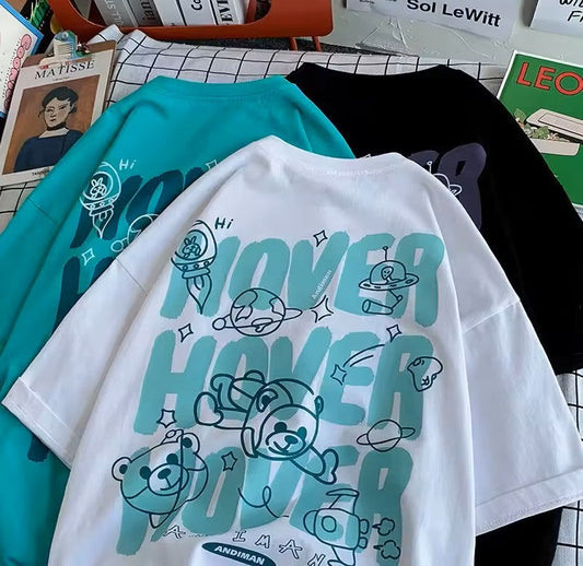 Hover Bear Graphic T-Shirt – Chill & Cozy