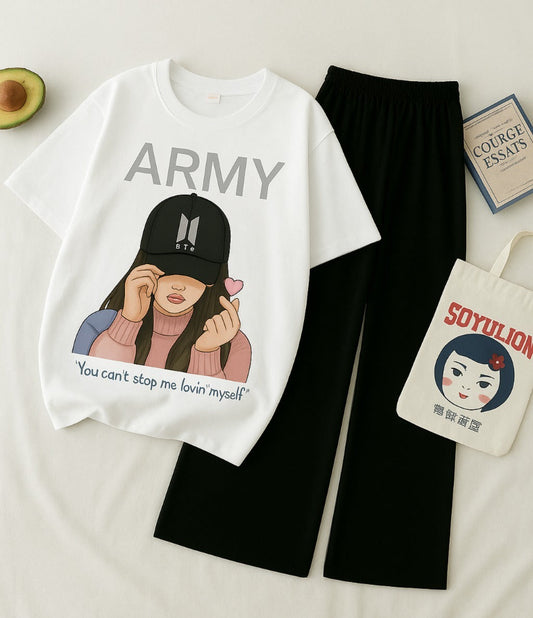 ARMY Girl Graphic Set- White