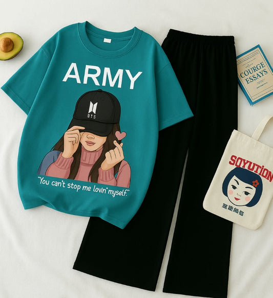ARMY Girl Graphic Set- Teal