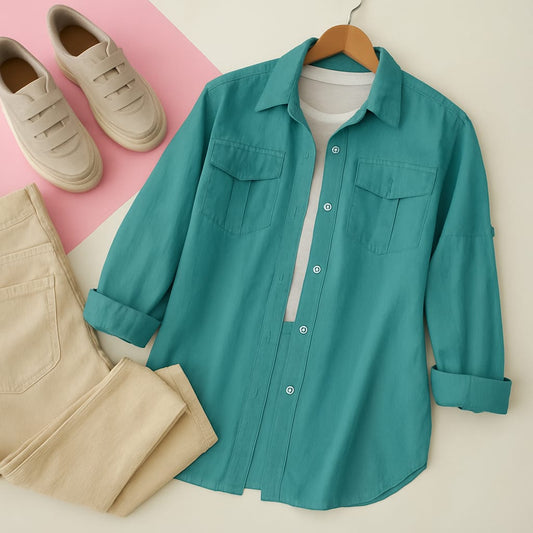 Teal Button-Down Shirt 3-piece combo