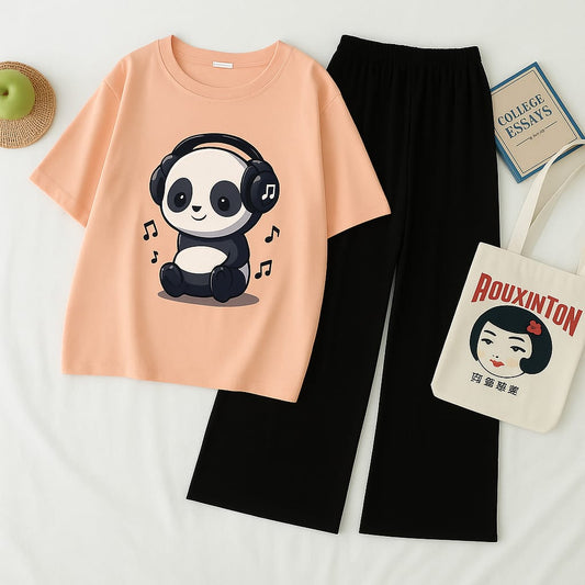 Cute Panda Music Combo-Peach