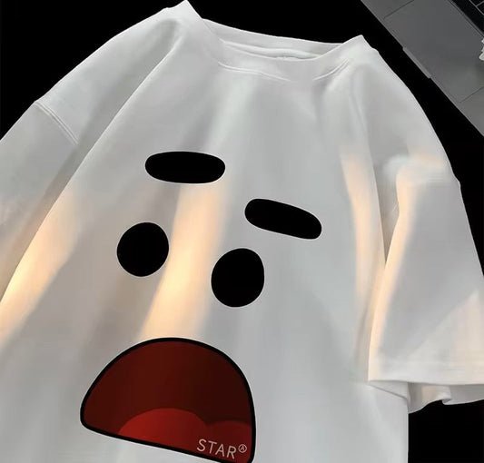 White- Cute Emoticon Tee