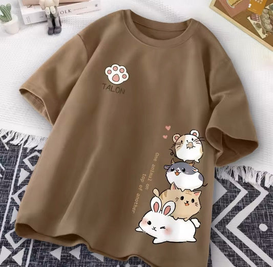 Brown- Cute cats Tee