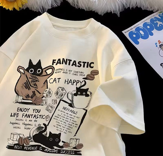 White- Fantastic Cat Tee
