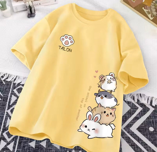 Yellow- Cute Cat Tee