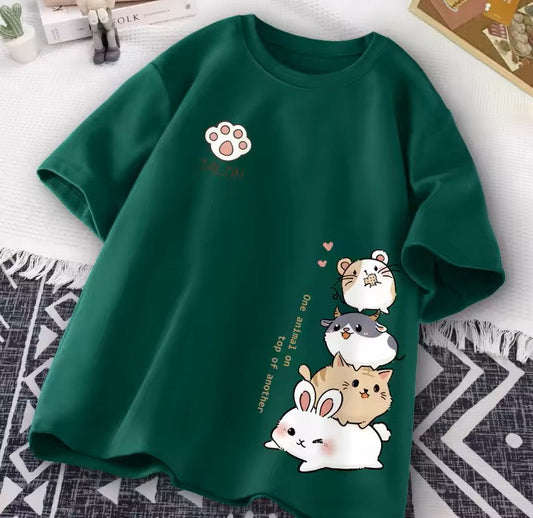 Green- Cute Cats Tee