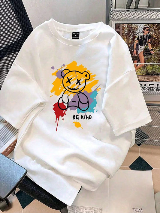 Happy Smiley Tee – Street Splash White