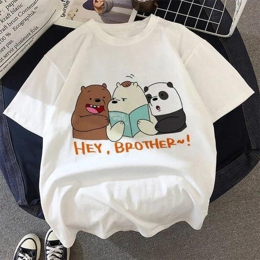 We Bear Bear Tee – White Cartoon Trio