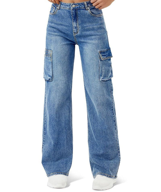 Blue Wide-Leg Jeans