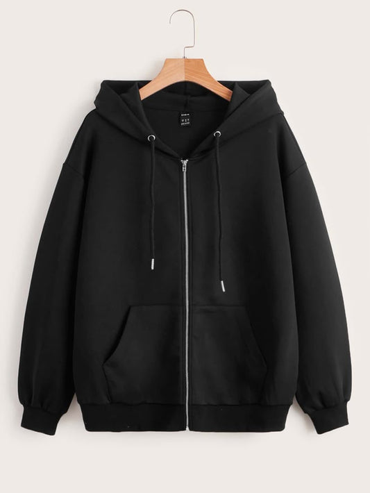 Classic Black Zip-Up Hoodie