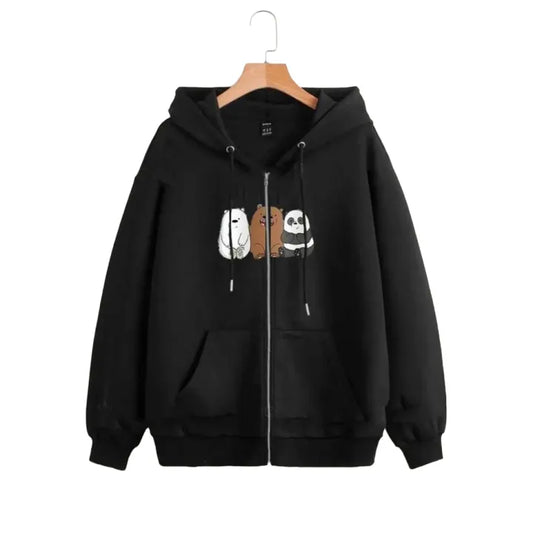 We Bear Bear Zipper Hoodie – Black Zip Style