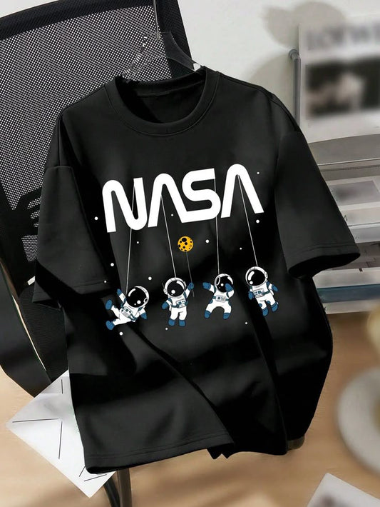 NASA Astronaut Tee – Cosmic Black Drip