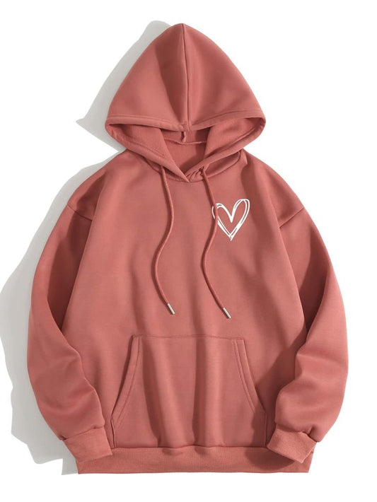 Rose Pink Heart Hoodie