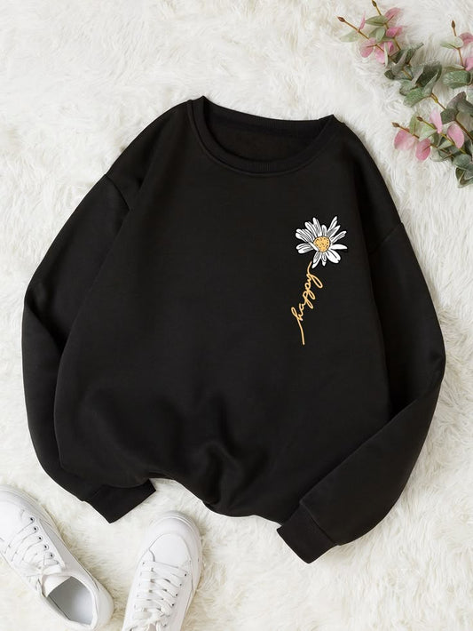 Black Daisy "Flower Love" Sweatshirt