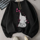 Black Cute Elephant Graphic Sweatshirt