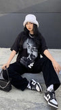 Monochrome Muse Streetwear Set – Graphic Tee & trouser combo