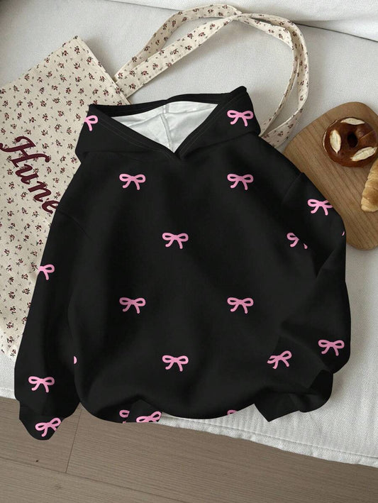 🖤 Black ZODIC Bow Babe Hoodie