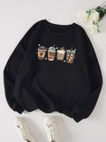 Black Bubble Tea Graphic Sweatshirt