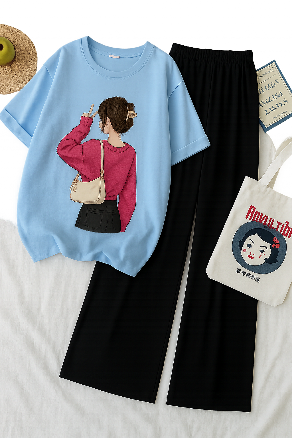 Girl with Pink Bag Casual Combo