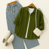 Olive oil green Button-Down Shirt 3-piece combo