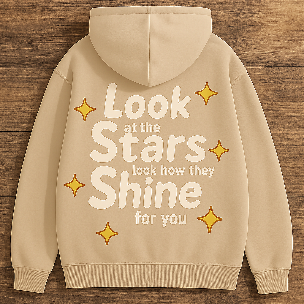 Beige Starry sky Hoodie