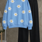 Sky Blue Daisy Sweatshirt & Trouser Combo