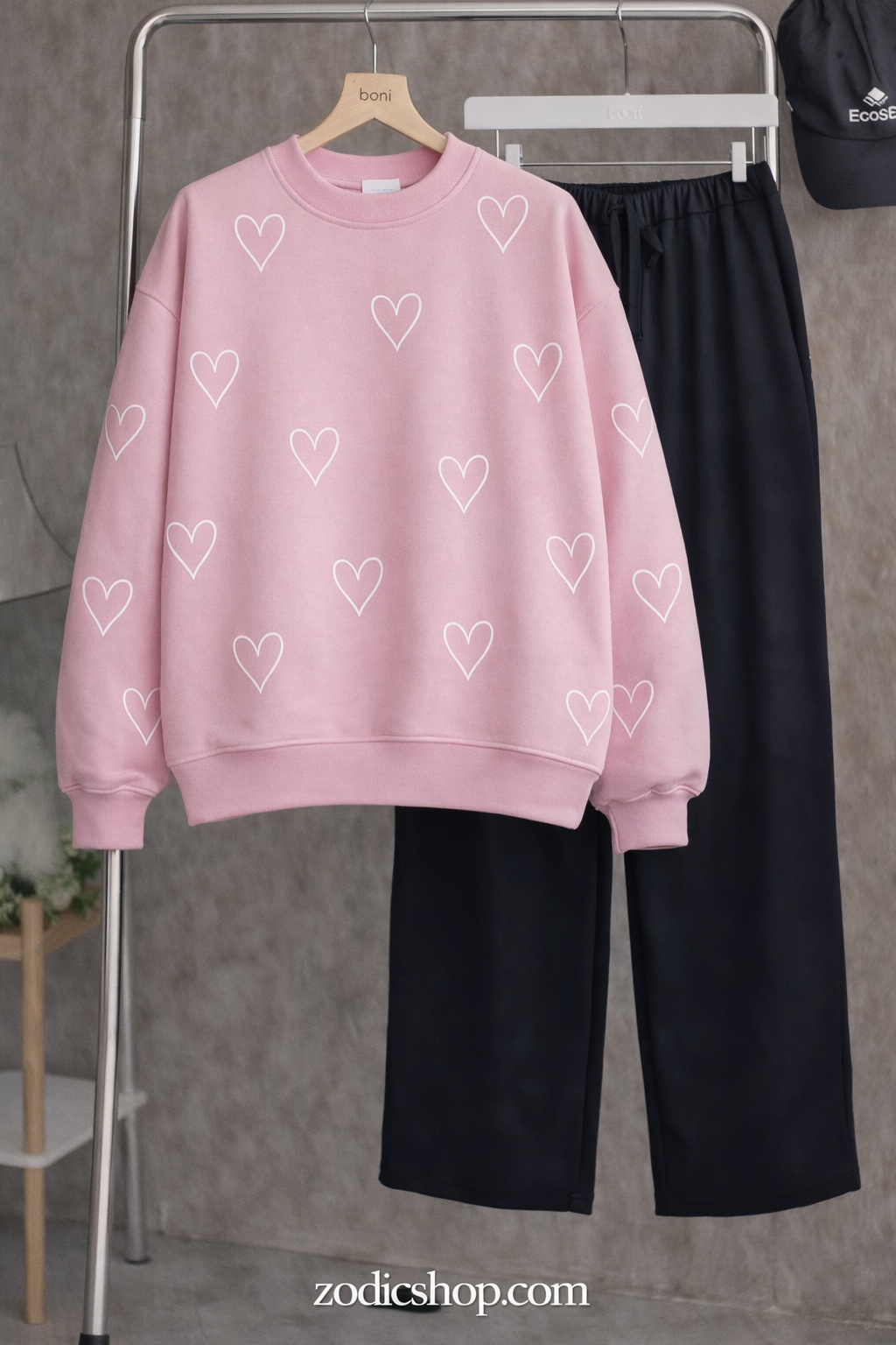 Plain Fleece Sweatshirt – Baby Pink