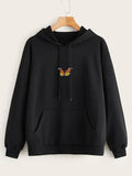 3D Mini Butterfly Hoodie Black