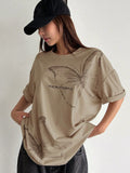 Inspire & Fly Beige Graphic Tee with Black Lounge Trousers (Beige) Combo