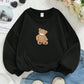 Black Teddy Bear Graphic Sweatshirt