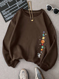Brown planets Graphic Sweatshirt