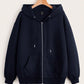 Navy Blue Zip-Up Hoodie