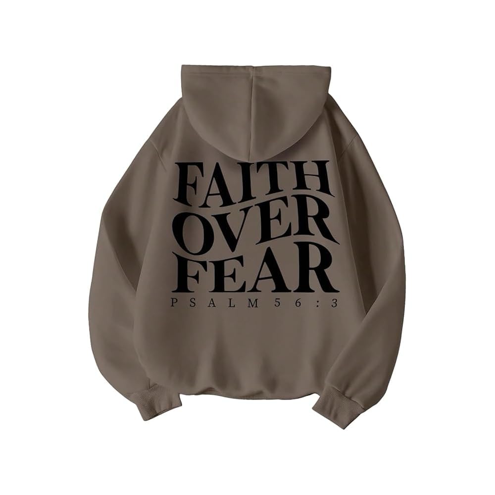 Khaki Faith Over Fear Hoodie