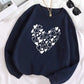 Navy Blue Heart Outline mini hearts Graphic Sweatshirt