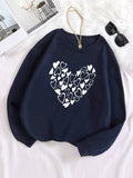 Navy Blue Heart Outline mini hearts Graphic Sweatshirt