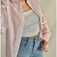 ZODIC Pink Striped Shirt & Crop Top with Denim  3-Piece & 2-piece set