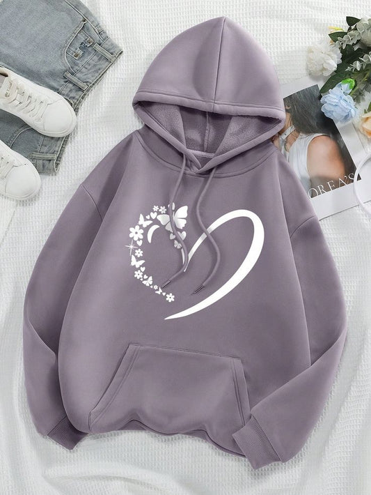 Heart in Bloom Hoodie – Lavender Purple